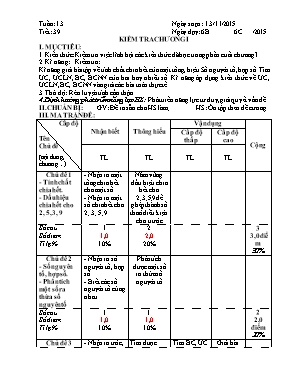 Kiểm tra Chương I (tiết 39) Số học 6